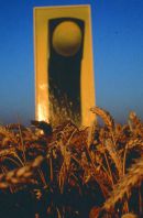 Horloge dans un champ de blé - tirage argentique sur papier - 1988 - photo de Denis Bourges